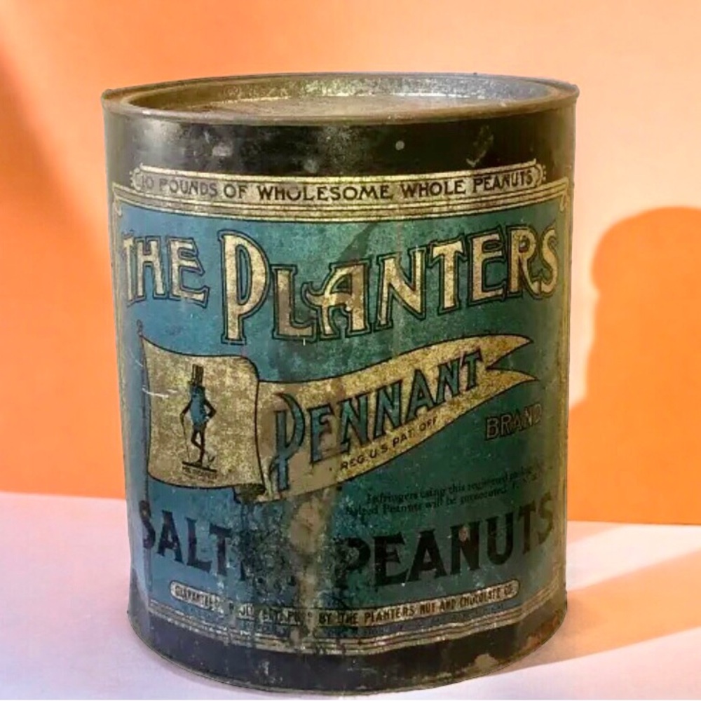Planters Salted Peanuts Vintage Tin Can MR PEANUT